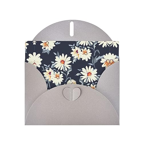 Graue elegante Grußkarte mit Gänseblümchen-Druck mit Umschlägen, perfekt für Geburtstag, Hochzeit, Valentinstag und mehr von SamLng