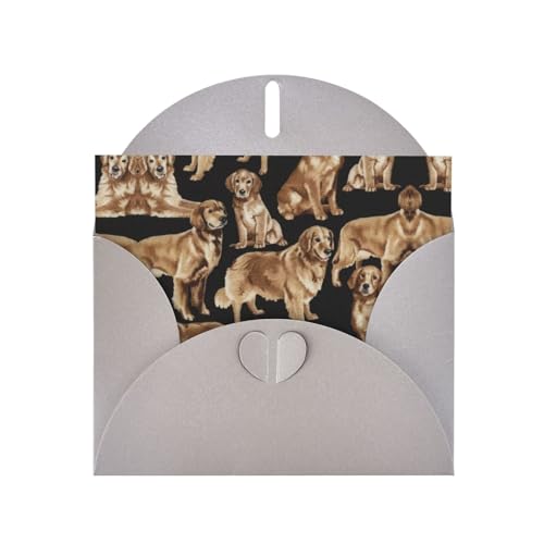Graue elegante Grußkarte mit Golden Retriever-Aufdruck mit Umschlägen, perfekt für Geburtstag, Hochzeit, Valentinstag und mehr Graue elegante Grußkarte mit Golden Retriever-Aufdruck mit Umschlägen, perfekt für Geburtstag, Hochzeit, Valentinstag und mehr von SamLng