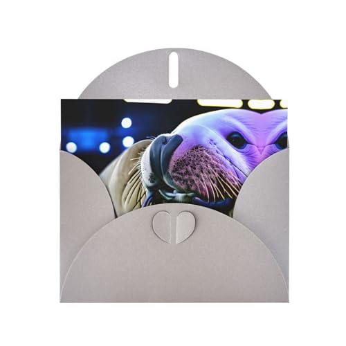 Graue elegante Grußkarte mit Walross-Druck, mit Umschlägen, perfekt für Geburtstag, Hochzeit, Valentinstag und mehr Graue elegante Grußkarte mit Walross-Druck, mit Umschlägen, perfekt für Geburtstag, Hochzeit, Valentinstag und mehr von SamLng