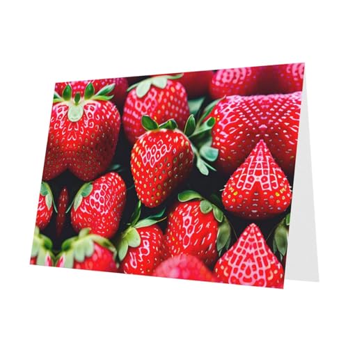 Graue elegante Grußkarte mit frischen Erdbeeren-Druck, mit Umschlägen, perfekt für Geburtstag, Hochzeit, Valentinstag und mehr Graue elegante Grußkarte mit frischen Erdbeeren-Druck, mit Umschlägen, perfekt für Geburtstag, Hochzeit, Valentinstag und mehr von SamLng