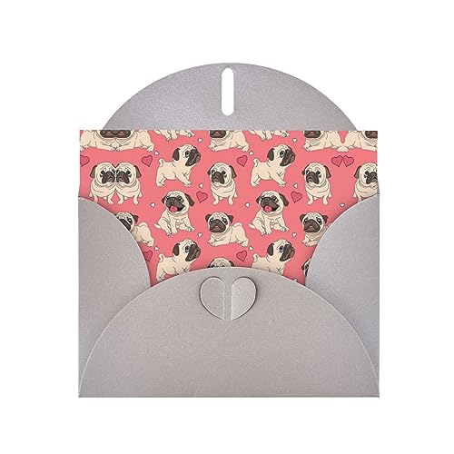 Graue elegante lustige Cartoon-Mops-Welpen-Grußkarte mit Umschlägen, perfekt für Geburtstag, Hochzeit, Valentinstag und mehr Graue elegante lustige Cartoon-Mops-Welpen-Grußkarte mit Umschlägen, perfekt für Geburtstag, Hochzeit, Valentinstag und mehr von SamLng