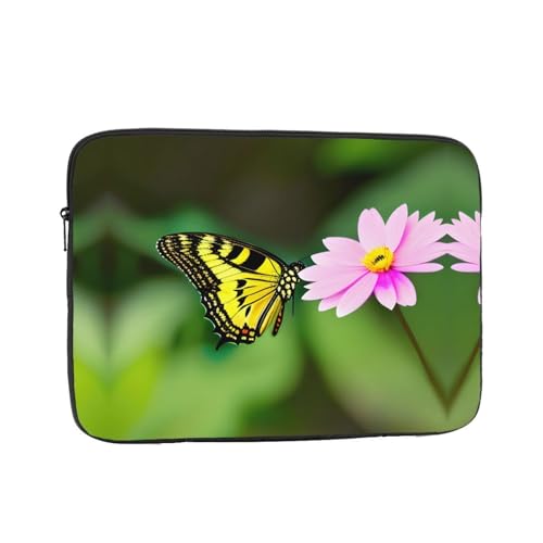Laptop-Hülle mit Frühlingsblumen-Schmetterlings-Druck, schlanke und leichte Computerhülle, passend für 10-43 cm (10-17 Zoll) Laptops, perfekt für Reisen von SamLng