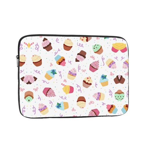 Laptop-Hülle mit köstlichem Cupcake-Druck, schlanke und leichte Computerhülle, passend für 10-43 cm (10-17 Zoll) Laptops, perfekt für Reisen von SamLng