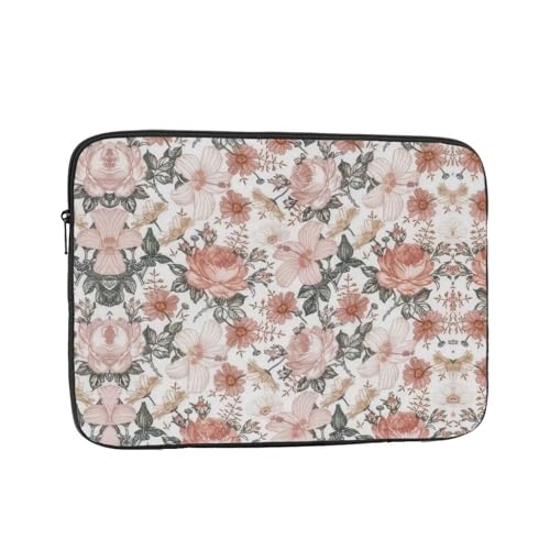 Laptophülle mit Blumen-Paris-Eiffelturm-Druck, schlanke und leichte Computerhülle, passend für 10-43 cm (10-17 Zoll) Laptops, perfekt für Reisen von SamLng