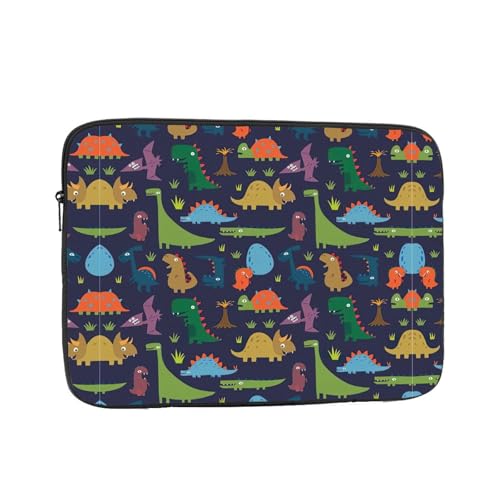 Laptophülle mit Dinosaurier-Palmblatt-Druck, schlanke und leichte Computerhülle, passend für 10-43 cm (10-17 Zoll) Laptops, perfekt für Reisen von SamLng