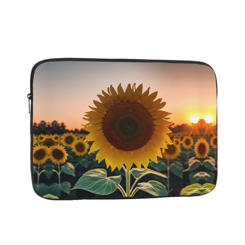 Laptophülle mit Sonnenblumen- und Sonnenuntergang-Druck, schlanke und leichte Computerhülle, passend für 10-43 cm (10-17 Zoll) Laptops, perfekt für Reisen von SamLng