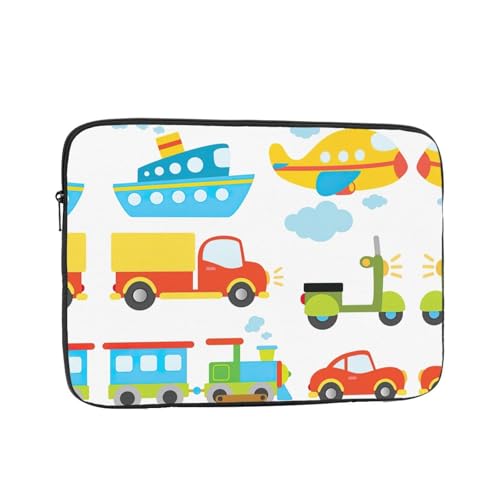 Laptophülle mit diversifiziertem Transportaufdruck, schlanke und leichte Computerhülle, passend für 10-43 cm (10-17 Zoll) Laptops, perfekt für Reisen von SamLng