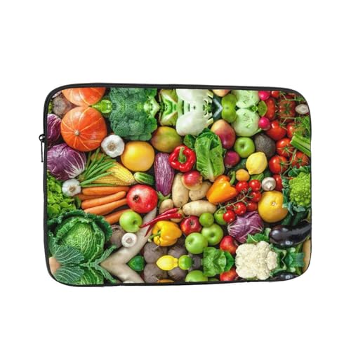 Laptophülle mit frischem Obst und Gemüse – schlanke und leichte Computerhülle für 13-Zoll-Laptops von 13 bis 43 cm (10-17 Zoll), perfekt für Reisen von SamLng