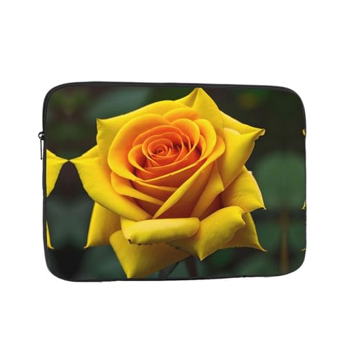 Laptophülle mit gelbem Rosenbild, schlanke und leichte Computerhülle, passend für 12-43 cm (10-17 Zoll) Laptops, perfekt für Reisen von SamLng