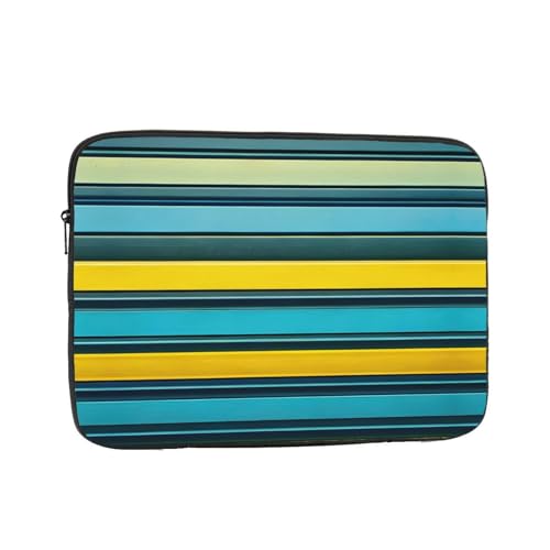 Laptophülle mit gelben und blauen Streifen – schlanke und leichte Computerhülle für 10-43 cm (10-17 Zoll) Laptops, perfekt für Reisen von SamLng