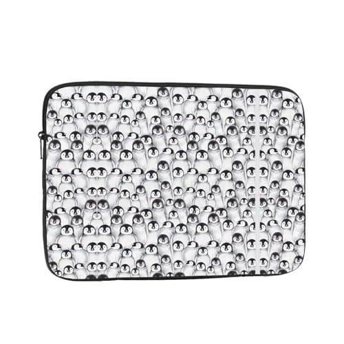 Laptophülle mit niedlichem Pinguin-Skizzendruck, schlanke und leichte Computerhülle, passend für 10-43 cm (10-17 Zoll) Laptops, perfekt für Reisen von SamLng