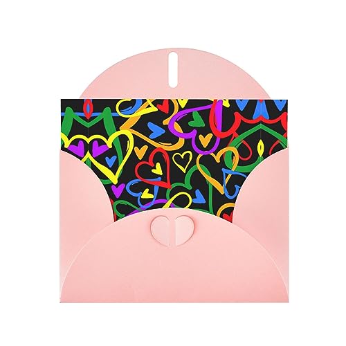 Rosa Elegante Gay Pride Regenbogen Druck Grußkarte mit Umschlägen - Perfekt für Geburtstag, Hochzeit, Valentinstag und mehr von SamLng