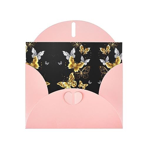 Rosa Elegante Gold Weiß Schmetterlinge Schwarz Druck Grußkarte mit Umschlägen - Perfekt für Geburtstag, Hochzeit, Valentinstag und mehr Rosa Elegante Gold Weiß Schmetterlinge Schwarz Druck Grußkarte mit Umschlägen - Perfekt für Geburtstag, Hochzeit, Valentinstag und mehr von SamLng