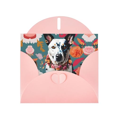 Rosa Elegante Rinderhund Blumendruck Grußkarte mit Umschlägen - Perfekt für Geburtstag, Hochzeit, Valentinstag und mehr Rosa Elegante Rinderhund Blumendruck Grußkarte mit Umschlägen - Perfekt für Geburtstag, Hochzeit, Valentinstag und mehr von SamLng