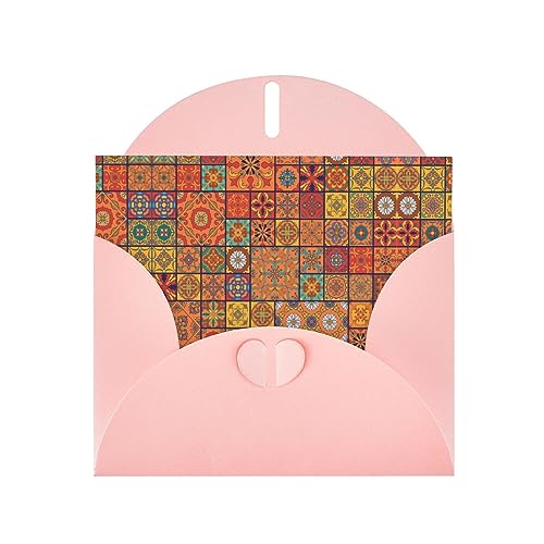 Rosa elegante Gruppe marokkanischer geometrischer Druck Grußkarte mit Umschlägen - perfekt für Geburtstag, Hochzeit, Valentinstag und mehr von SamLng