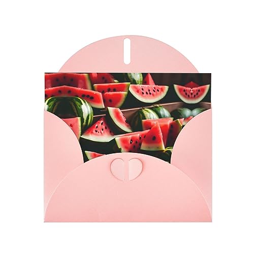 Rosa elegante Wassermelone frische Früchte Druck Grußkarte mit Umschlägen - perfekt für Geburtstag, Hochzeit, Valentinstag und mehr von SamLng