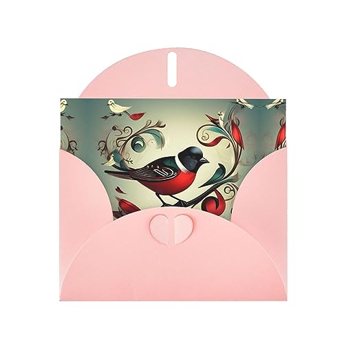 Rosa elegante blaugrüne Vögel Musiknoten-Druck Grußkarte mit Umschlägen - perfekt für Geburtstag, Hochzeit, Valentinstag und mehr Rosa elegante blaugrüne Vögel Musiknoten-Druck Grußkarte mit Umschlägen - perfekt für Geburtstag, Hochzeit, Valentinstag und mehr von SamLng