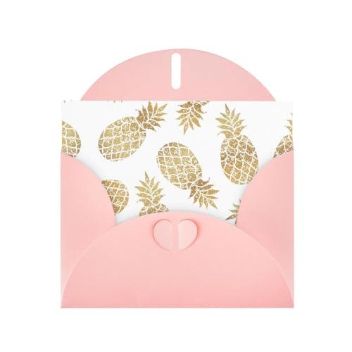 Rosa elegante goldene Ananas Hintergrund Druck Grußkarte mit Umschlägen - Perfekt für Geburtstag, Hochzeit, Valentinstag und mehr von SamLng
