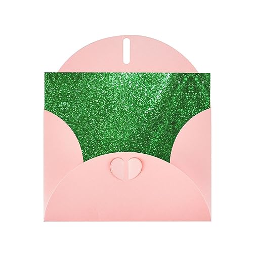 Rosa elegante grüne Pailletten Sparkle Print Grußkarte mit Umschlägen - Perfekt für Geburtstag, Hochzeit, Valentinstag und mehr von SamLng