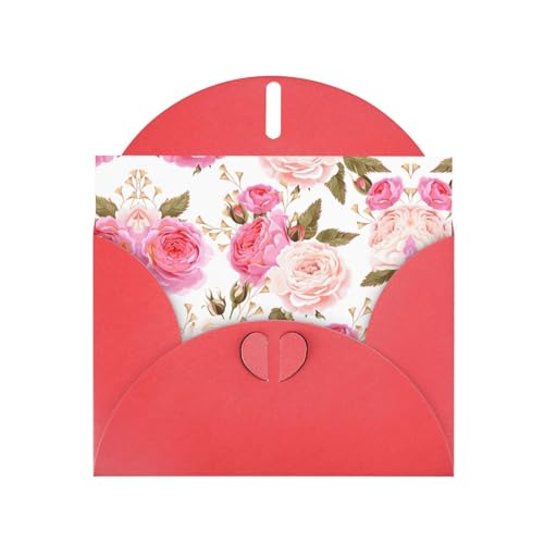 Rote elegante Grußkarte mit Blumenmuster, Rose, rosa Druck, mit Umschlägen, perfekt für Geburtstag, Hochzeit, Valentinstag und mehr Rote elegante Grußkarte mit Blumenmuster, Rose, rosa Druck, mit Umschlägen, perfekt für Geburtstag, Hochzeit, Valentinstag und mehr von SamLng