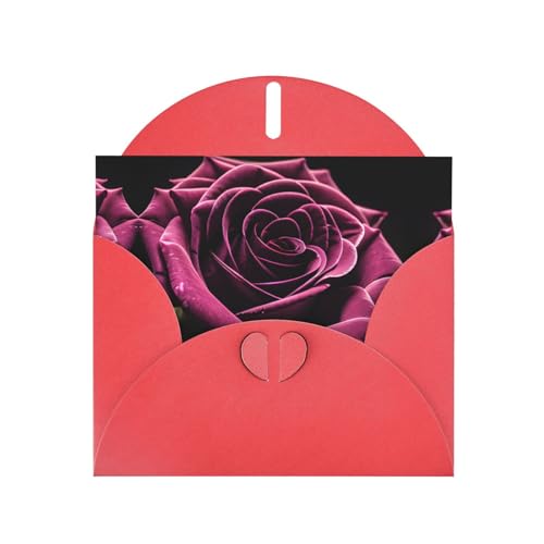 Rote elegante Grußkarte mit Gothic-Rosendruck mit Umschlägen, perfekt für Geburtstag, Hochzeit, Valentinstag und mehr von SamLng