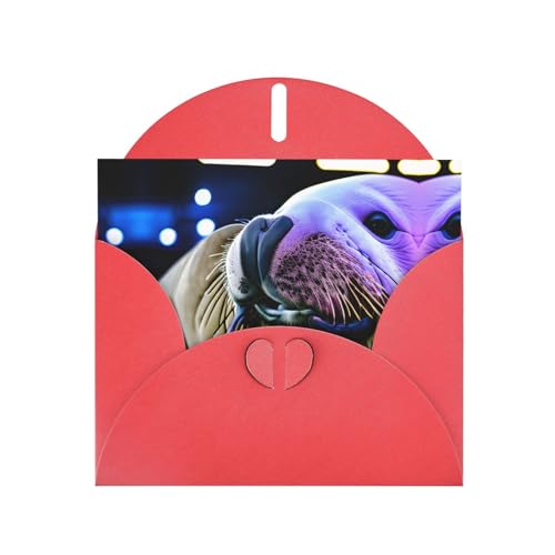 Rote elegante Walross-Druck-Grußkarte mit Umschlägen, perfekt für Geburtstag, Hochzeit, Valentinstag und mehr Rote elegante Walross-Druck-Grußkarte mit Umschlägen, perfekt für Geburtstag, Hochzeit, Valentinstag und mehr von SamLng