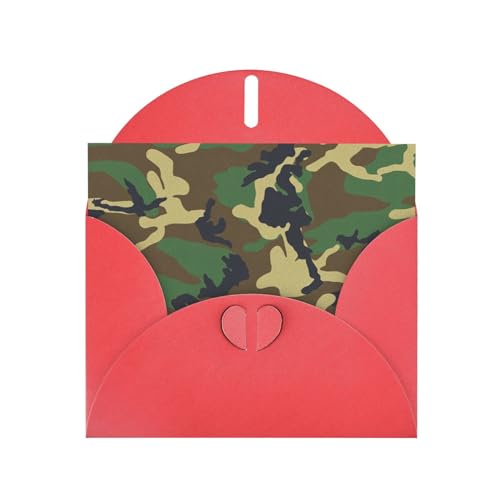 Rote elegante grüne Militär-Grußkarte mit Umschlägen, perfekt für Geburtstag, Hochzeit, Valentinstag und mehr von SamLng