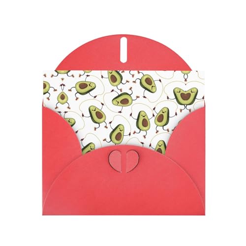 Rote elegante lustige Cartoon-Avocados Druck Grußkarte mit Umschlägen - perfekt für Geburtstag, Hochzeit, Valentinstag und mehr von SamLng