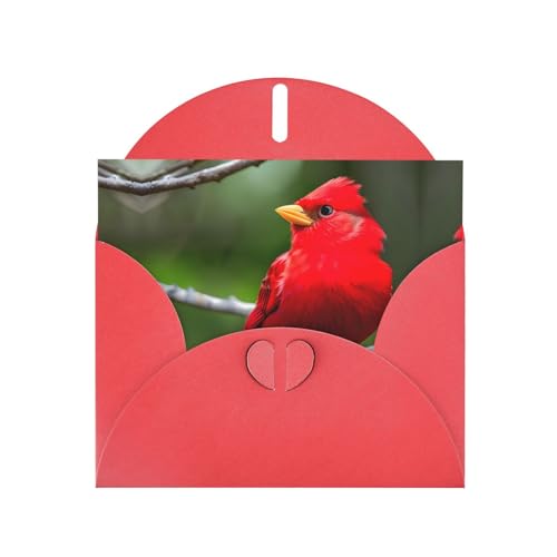 Rote elegante schöne rote Vögel Druck Grußkarte mit Umschlägen - perfekt für Geburtstag, Hochzeit, Valentinstag und mehr von SamLng