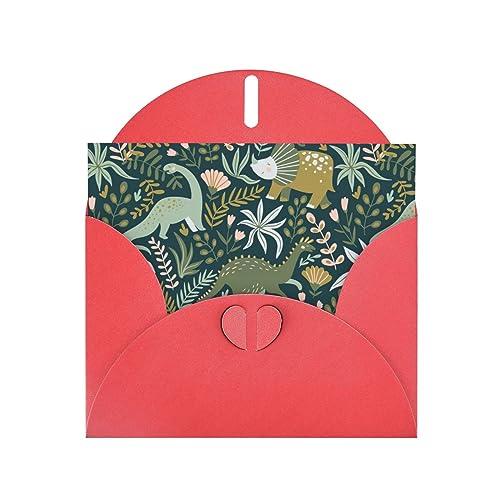 Rote elegante süße Dinosaurier-Druck-Grußkarte mit Umschlägen, perfekt für Geburtstag, Hochzeit, Valentinstag und mehr von SamLng