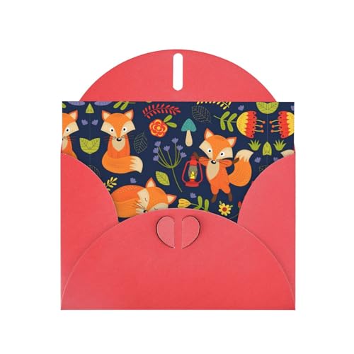 Rote elegante süße Tier-Fuchs-Blumendruck-Grußkarte mit Umschlägen - perfekt für Geburtstag, Hochzeit, Valentinstag und mehr Rote elegante süße Tier-Fuchs-Blumendruck-Grußkarte mit Umschlägen - perfekt für Geburtstag, Hochzeit, Valentinstag und mehr von SamLng