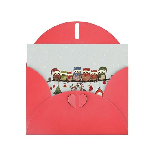 Rote elegante süße Weihnachts-Eulen auf Ast Druck Grußkarte mit Umschlägen - perfekt für Geburtstag, Hochzeit, Valentinstag und mehr Rote elegante süße Weihnachts-Eulen auf Ast Druck Grußkarte mit Umschlägen - perfekt für Geburtstag, Hochzeit, Valentinstag und mehr von SamLng