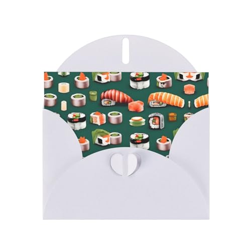 Weiße, elegante Sushi-Essensmuster-Druck-Grußkarte mit Umschlägen, perfekt für Geburtstag, Hochzeit, Valentinstag und mehr Weiße, elegante Sushi-Essensmuster-Druck-Grußkarte mit Umschlägen, perfekt für Geburtstag, Hochzeit, Valentinstag und mehr von SamLng