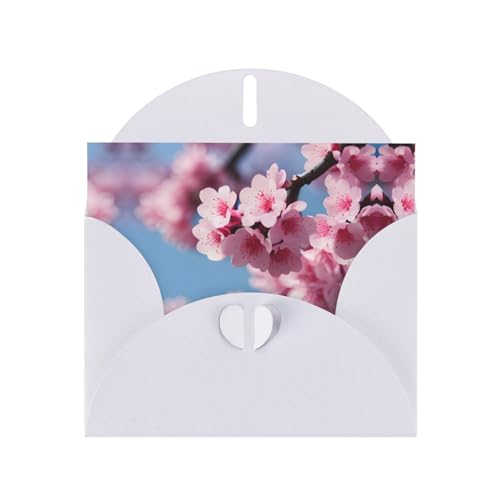 Weiße elegante Grußkarte mit Kirschblüten Druck mit Umschlägen - perfekt für Geburtstag, Hochzeit, Valentinstag und mehr von SamLng
