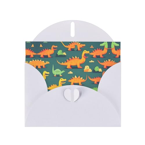 Weiße elegante Grußkarte mit vielen kleinen Dinosaurier-Drucken, mit Umschlägen, perfekt für Geburtstag, Hochzeit, Valentinstag und mehr Weiße elegante Grußkarte mit vielen kleinen Dinosaurier-Drucken, mit Umschlägen, perfekt für Geburtstag, Hochzeit, Valentinstag und mehr von SamLng