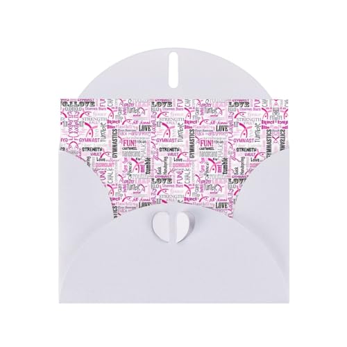 Weiße elegante Gymnastik Rosa Druck Grußkarte mit Umschlägen - Perfekt für Geburtstag, Hochzeit, Valentinstag und mehr von SamLng