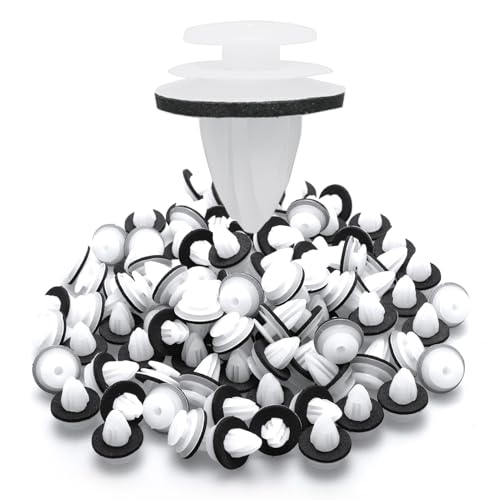 100 Stück Universal Befestigungsclips,Kunststoffniete Auto Befestigung Clips,TüRverkleidung Clips,StoßStange Spreiznieten Karosserie Clips,Klammern Zierleisten Plastikklips mit Schwammig Kissen von Samamoca