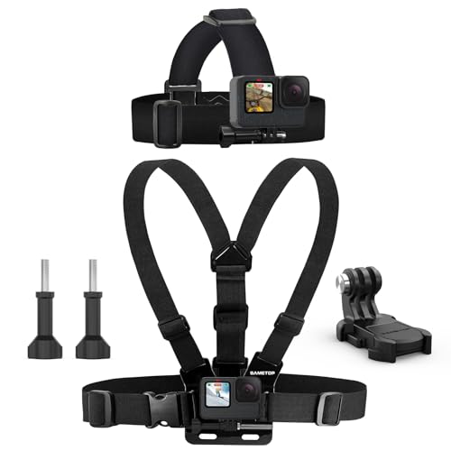 Sametop Kopfhalterung Brustgurt Brusthalterung Kopfgurt Zubehör Kompatibel mit GoPro Hero 13 12 11 10 9 8 7 6 5 4 Session Max DJI Osmo Action Kameras von Sametop