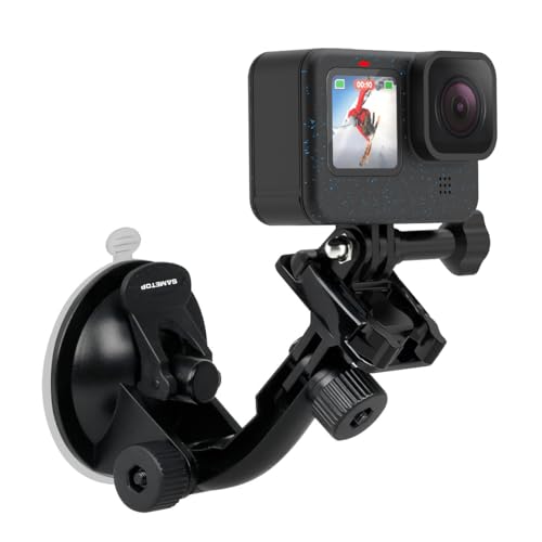 Sametop Saugnapfhalterung Suction Cup Mount Kompatibel mit GoPro Hero 13, 12, 11, 10, 9, 8, 7, 6, 5, 4, Session, 3+, 3, 2, 1, Max Kameras; Geeignet für Windscützscheiben und Fenster von Sametop