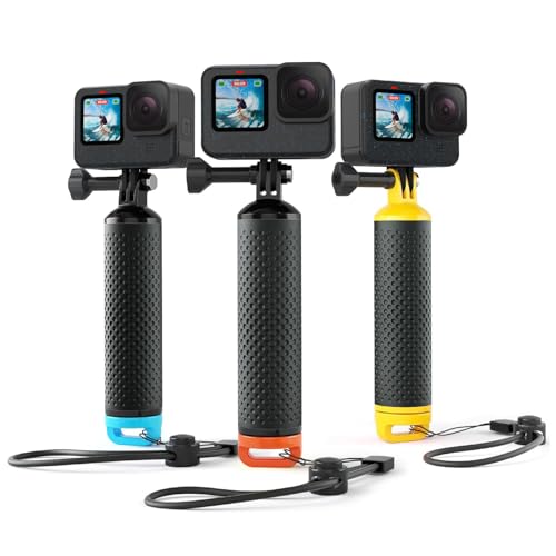 Sametop Schwimmender Handgriff Schwimmer Handler Floating Hand Grip Schwimmend Stick Zubehör Kompatibel mit GoPro Hero 13 12 11 10 9 8 7 6 5 4 Session Max DJI Osmo Action Kameras (Orange) von Sametop