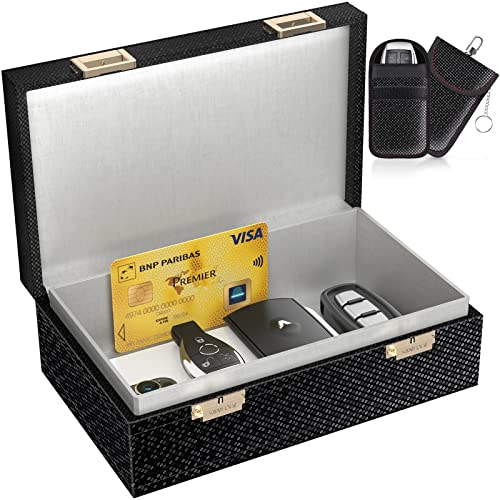 Samfolk Keyless Go Schutz Autoschlüssel Box & Schlüsseltasche, RFID Funkschlüssel Abschirmung Faraday Box für Autoschlüssel, Handy, Kreditkarten - Discoball XL von Samfolk