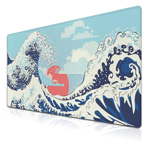 Samgula Extra großes Mauspad, blau, XXL-Mauspad, große Mauspads, Büro-Schreibtischunterlage, wasserdicht, rutschfeste Gummiunterseite, 35,4 x 39,9 cm, für Arbeit, Spiel, Büro, Zuhause, japanische Samgula Extra großes Mauspad, blau, XXL-Mauspad, große Mauspads, Büro-Schreibtischunterlage, wasserdicht, rutschfeste Gummiunterseite, 35,4 x 39,9 cm, für Arbeit, Spiel, Büro, Zuhause, japanische von Samgula