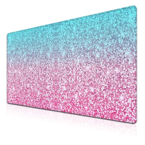 Samgula Gaming-Mauspad, Büro-Schreibtischunterlage, Glitzer-Rosa, extra große Mauspads, großes Mauspad für Damen, große Schreibtischunterlage, wasserdicht, rutschfeste Gummiunterseite, 35,4 x 40,9 cm, Samgula Gaming-Mauspad, Büro-Schreibtischunterlage, Glitzer-Rosa, extra große Mauspads, großes Mauspad für Damen, große Schreibtischunterlage, wasserdicht, rutschfeste Gummiunterseite, 35,4 x 40,9 cm, von Samgula