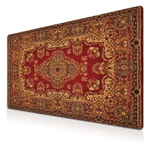Samgula Gaming-Mauspad, Retro-Boho, großes Mauspad, Büro-Schreibtischmatte, rutschfeste Gummiunterseite, wasserdicht mit genähten Kanten, 35,4 x 40,9 cm, für Arbeit, Spiel, Büro, Zuhause, Vintage, Samgula Gaming-Mauspad, Retro-Boho, großes Mauspad, Büro-Schreibtischmatte, rutschfeste Gummiunterseite, wasserdicht mit genähten Kanten, 35,4 x 40,9 cm, für Arbeit, Spiel, Büro, Zuhause, Vintage, von Samgula