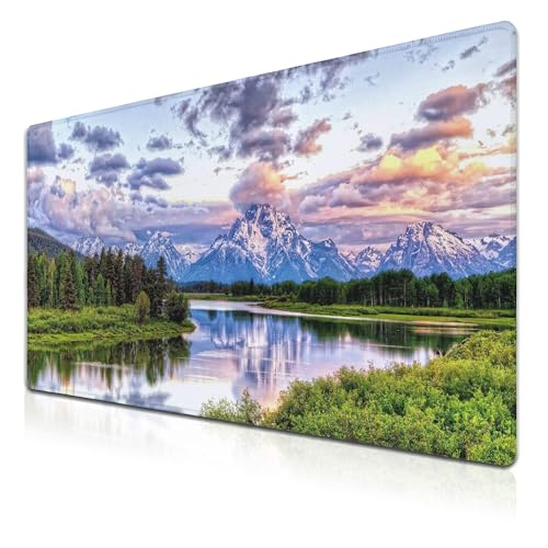 Samgula Gaming-Mauspad, grünes Computer-Pad, große Mauspads, Schreibtisch-Matten, Mauspad, groß, wasserdicht, rutschfeste Gummiunterseite, 35,4 x 39,9 cm, für Arbeit/Spiel/Büro, Oxbow Bend Grand Teton Samgula Gaming-Mauspad, grünes Computer-Pad, große Mauspads, Schreibtisch-Matten, Mauspad, groß, wasserdicht, rutschfeste Gummiunterseite, 35,4 x 39,9 cm, für Arbeit/Spiel/Büro, Oxbow Bend Grand Teton von Samgula
