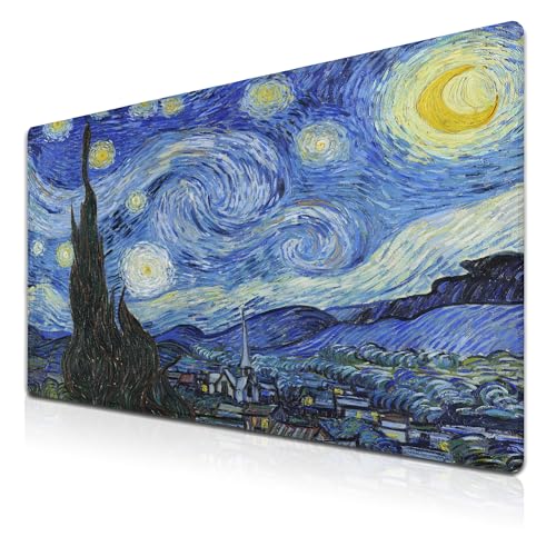 Samgula Tastatur-Mauspad, blau, Computer-Schreibtischunterlage, XXL, Mauspad für Maus, rutschfeste Gummiunterseite, wasserdicht, mit genähten Kanten, 89,9 x 40,9 cm, für Spielbüro, The Starry Night Samgula Tastatur-Mauspad, blau, Computer-Schreibtischunterlage, XXL, Mauspad für Maus, rutschfeste Gummiunterseite, wasserdicht, mit genähten Kanten, 89,9 x 40,9 cm, für Spielbüro, The Starry Night von Samgula