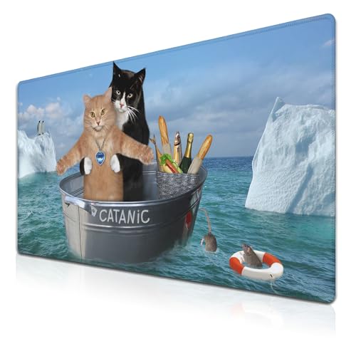 Samgula XXL-Mauspad – Lustige Katzen-Desktop-Computermatte, große Schreibtischunterlage, rutschfeste Gummiunterseite, wasserdicht mit genähten Kanten, 90,9 x 40,9 cm, für Arbeit, Spiel, Büro, Zuhause Samgula XXL-Mauspad – Lustige Katzen-Desktop-Computermatte, große Schreibtischunterlage, rutschfeste Gummiunterseite, wasserdicht mit genähten Kanten, 90,9 x 40,9 cm, für Arbeit, Spiel, Büro, Zuhause von Samgula