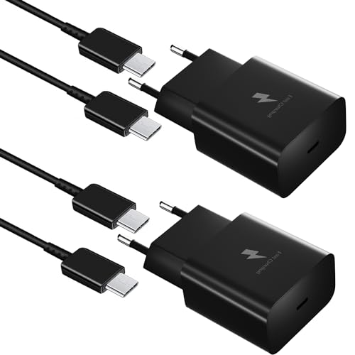 2 Stück 15W USB Ladegerät Stecker, Schnellladegerät Netzteil mit Typ C Kabel kompatibel mit Samsung Galaxy A52,A52S,A53,A33,S21,S20 FE,S10,S9,S8 Plus,Z Flip3,Z Fold3,M53 5G, und andere Smartphones von Samneer