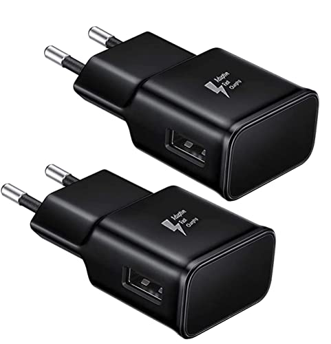 2er Pack USB Ladegerät Stecker, Adaptives Schnellladegerät Netzteil Adapter für Samsung s21 s20 s10 s6 s7 s8 S9/Edge/Plus/Active, Note 8/9, Note10 20 und andere Smartphones/Geräte, Schnellladung von Samneer