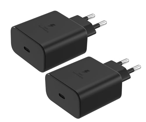 45W USB C Schnellladegerät, füi Samsung Galaxy S25 S24 S23 S22 S20 Ultra FE A55 A54 A34 A23 A15 A05S Z Fold6 Fold5 Flip6 Flip5 5G,Tab S10,S9, Handys und Computer Super Fast Charger(2 Schwarz) von Samneer